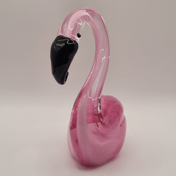 Beautiful Art Glass Blown Glass Pink Flamingo Figurine 6.5" - Picture 3 of 10